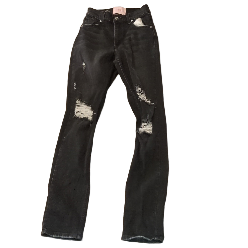 Revice black distressed skinny jeans size 25